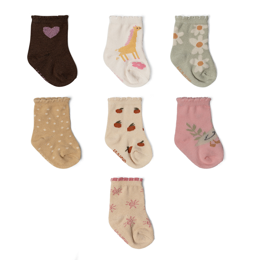 Meia Bebê Pimpolho Menino Semaninha Kit com 7 Peças