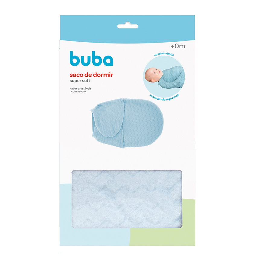Saco de Dormir Bebê Buba Super Soft Chevron Azul