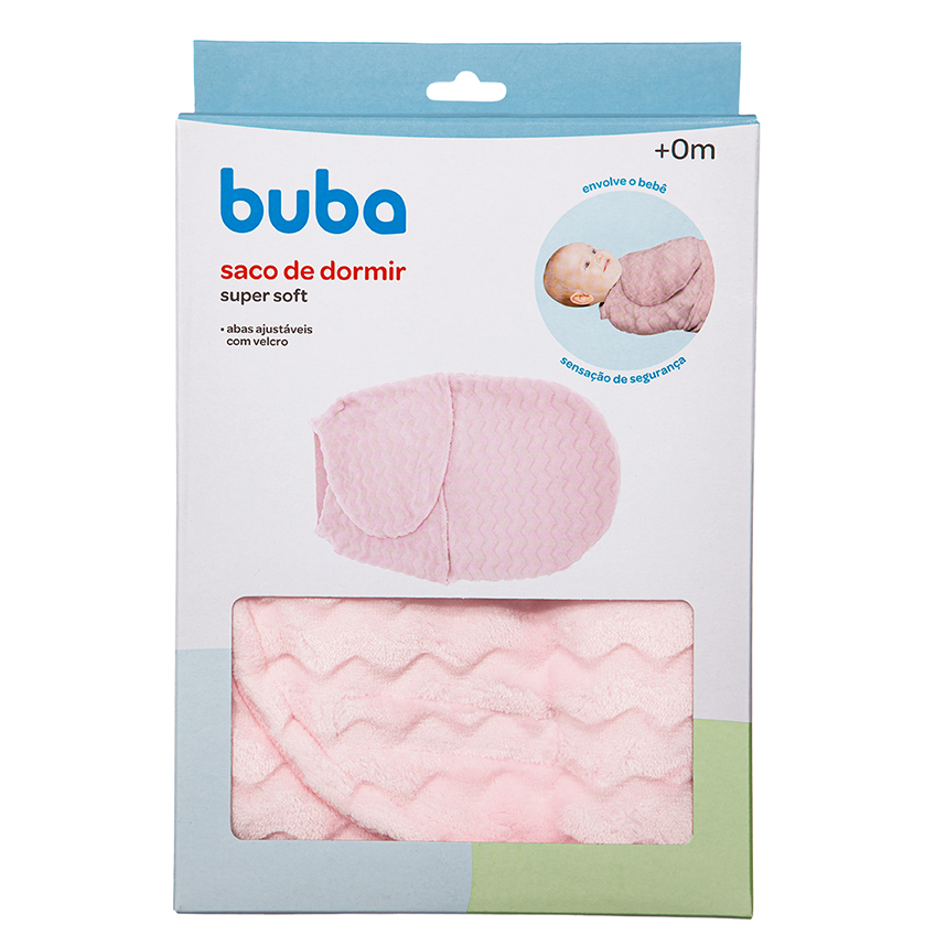 Saco de Dormir Bebê Buba Super Soft Chevron Rosa