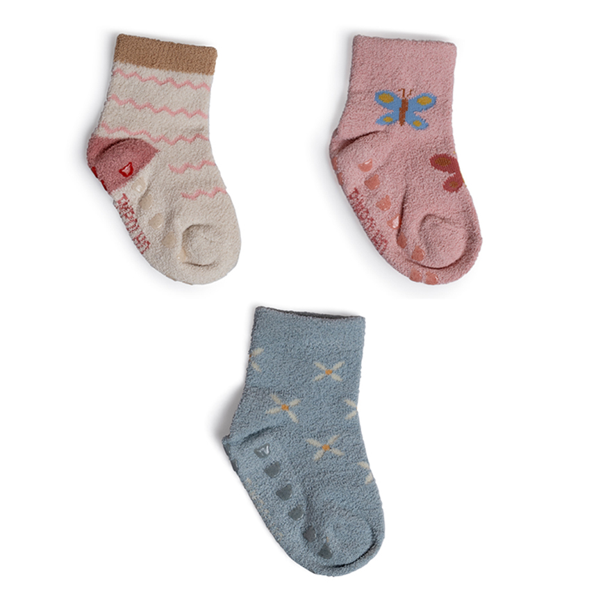 Meia Bebê Pimpolho Menina Felpuda Estampa Antiderrapante