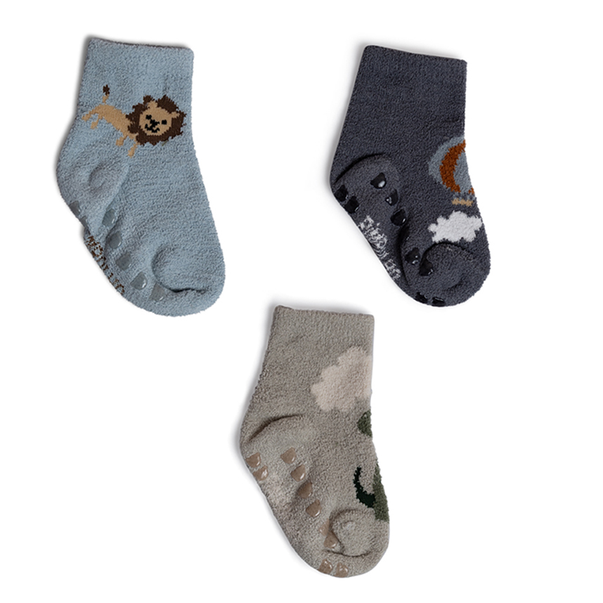 Meia Bebê Pimpolho Menino Felpuda Estampa Antiderrapante