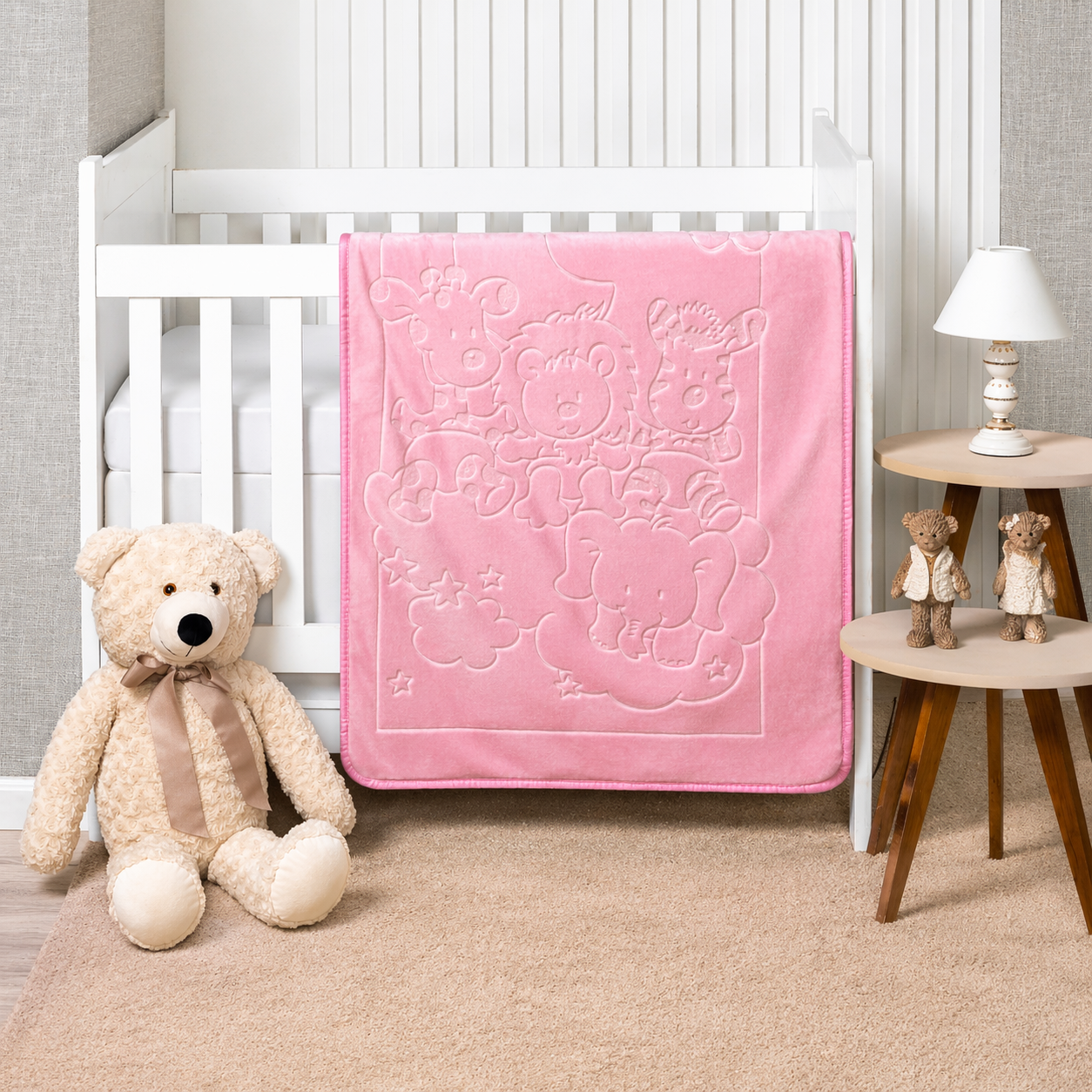 Cobertor Bebê Etruria Bonno Estampa Floresta Rosa