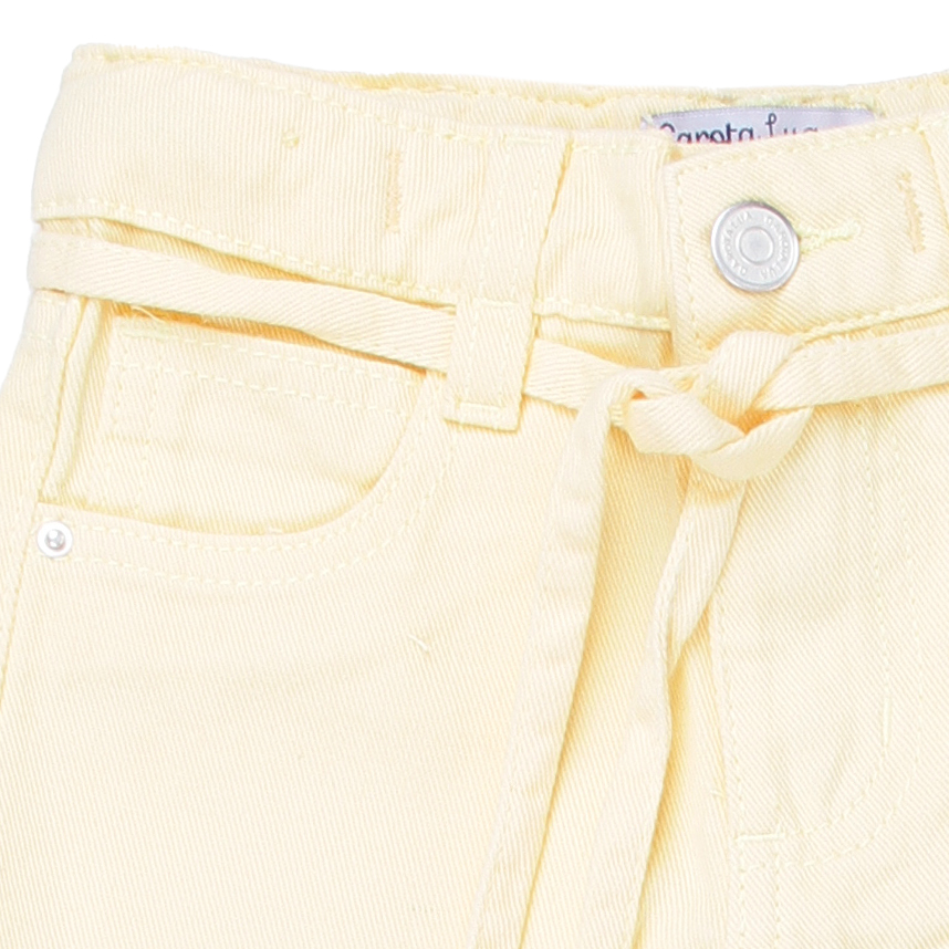 Calça Sarja Infantil Garota Lua Wide Leg com Cordão