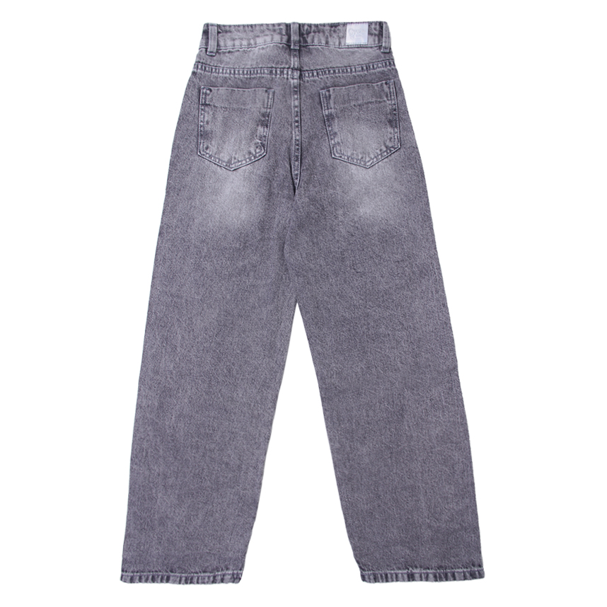 Calça Juvenil Garota Lua Wide Leg Jeans Básica
