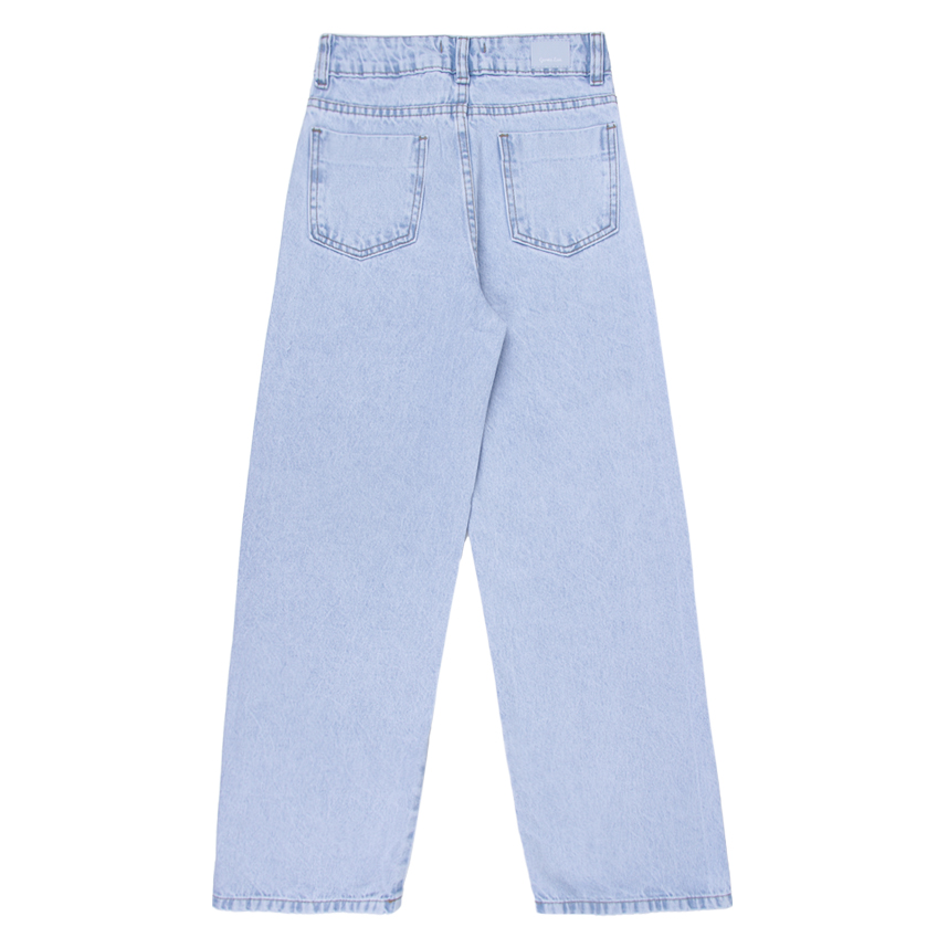 Calça Jeans  Juvenil Garota Lua Wide Leg Básica