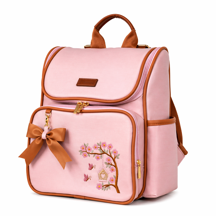 Mochila Maternidade Mappyng Bordado Flores
