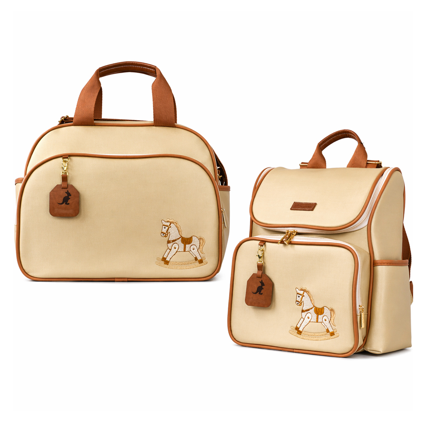 Kit Bolsa e Mochila Mappyng Bordado Cavalo 02 Peças