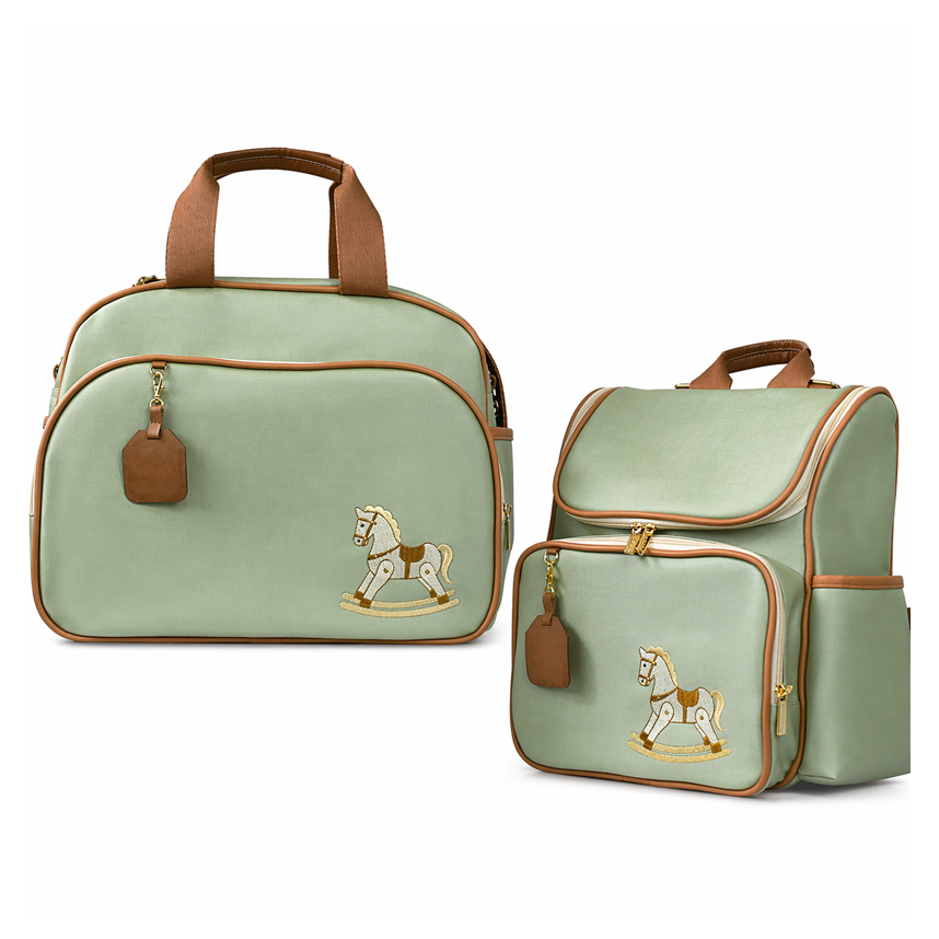 Kit Bolsa e Mochila Mappyng Bordado Cavalo 02 Peças