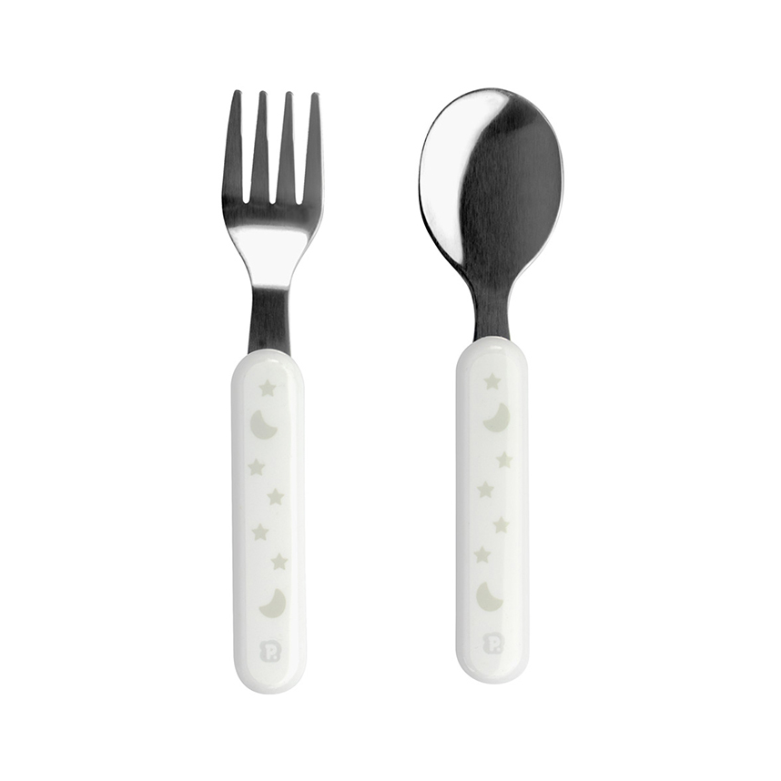 Kit Talheres Infantil Pimpolho Colher e Garfo Inox