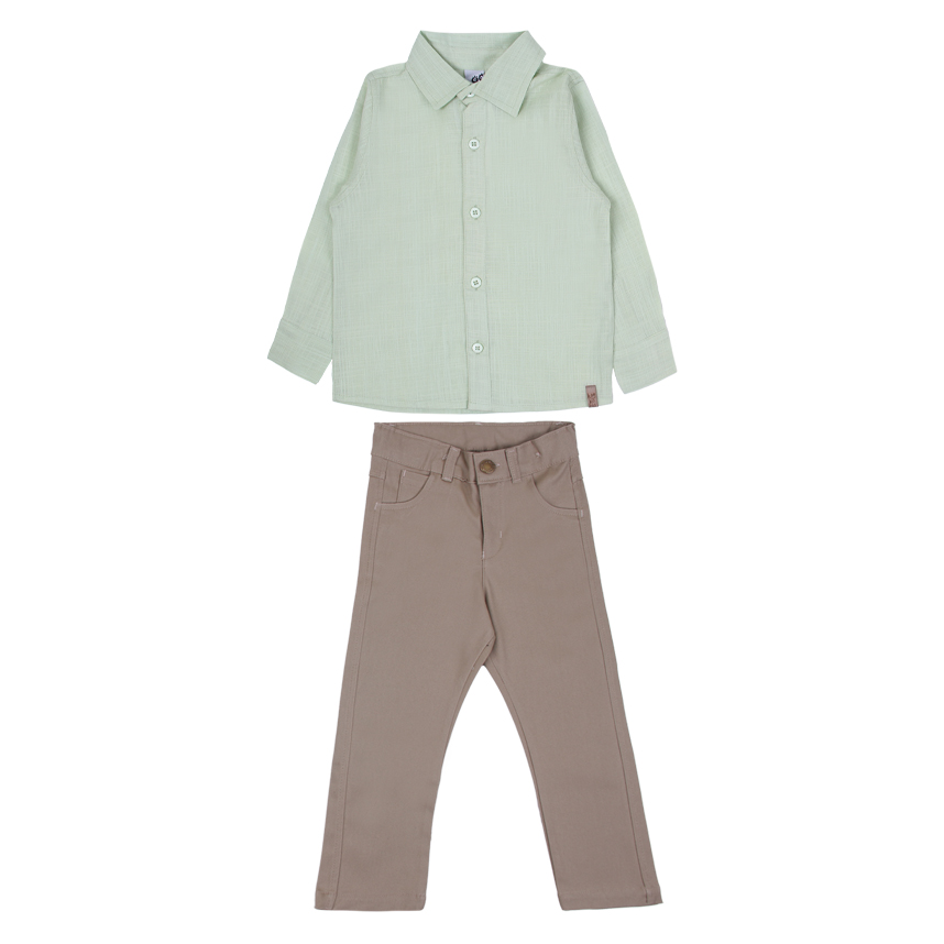 Conjunto Infantil Kookabu Camisa Manga Longa e Calça Sarja