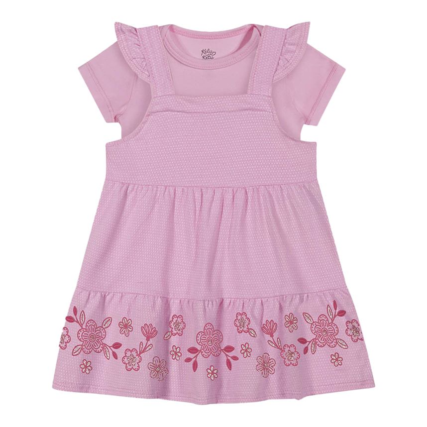 Conjunto Bebê Kely Kety Body e Salopete Estampa Floral