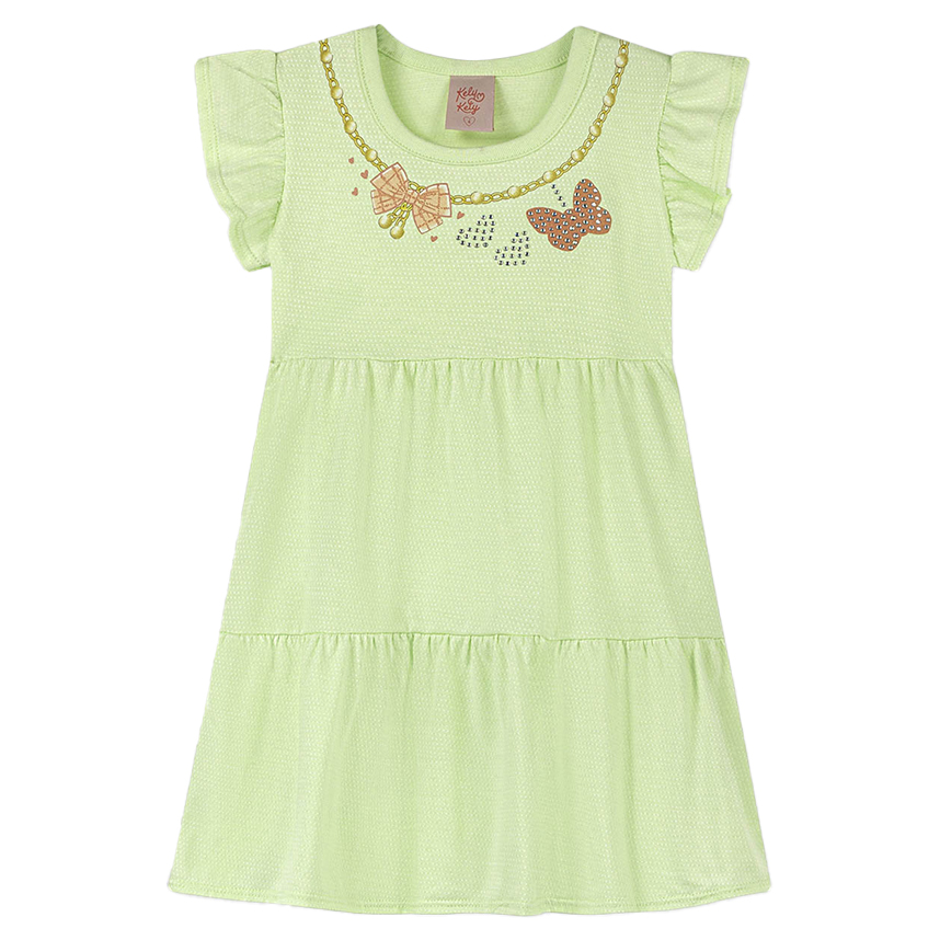 Vestido Infantil Kely Kety Estampa Borboleta com Strass