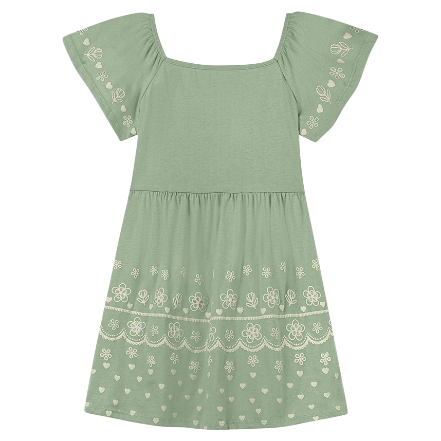 Vestido Infantil Kely Kety Manga Curta Estampa Florzinhas Vestido Infantil Kely Kety Manga Curta Estampa Florzinhas
