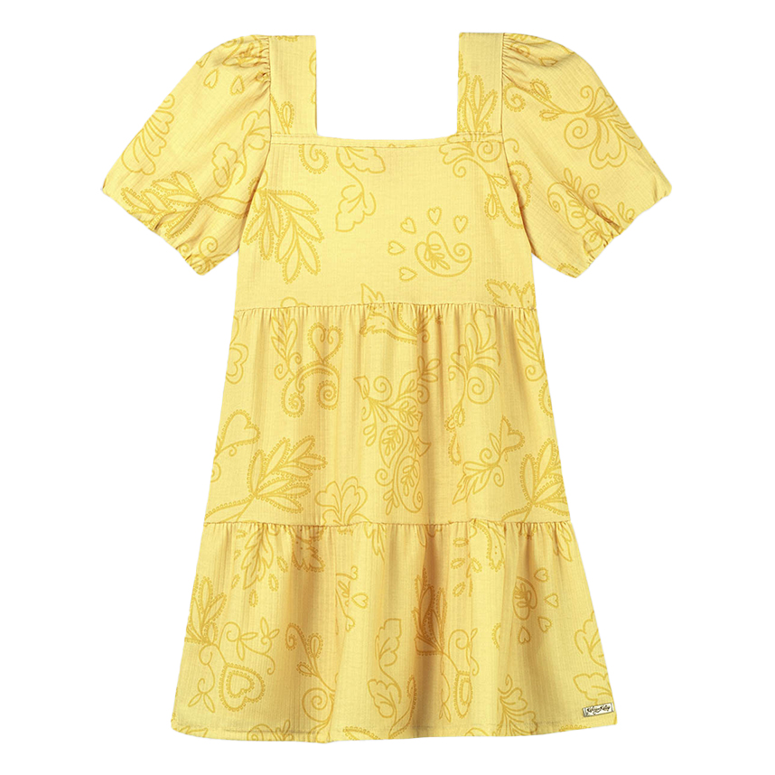 Vestido Infantil Kely Kety Manga Curta Canelado Estampado Vestido Infantil Kely Kety Manga Curta Canelado Estampado
