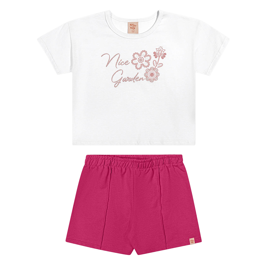 Conjunto Infantil Kely Kety Blusa Estampa Glitter e Shorts