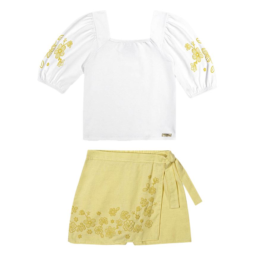 Conjunto Infantil Kely Kety Blusa e Short Saia Estampado Conjunto Infantil Kely Kety Blusa e Short Saia Estampado