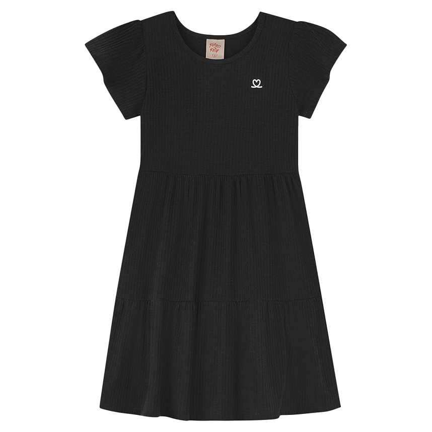 Vestido Juvenil Kely Kety Ribana Canelada Coração