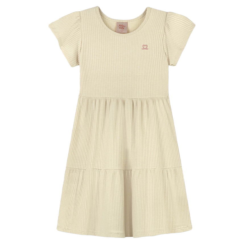 Vestido Juvenil Kely Kety Ribana Canelada Coração