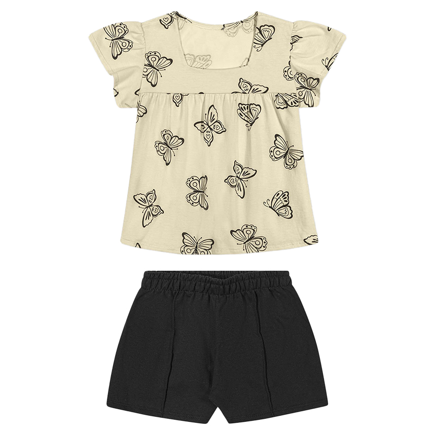 Conjunto Infantil Kely Kety Blusa Estampa Borboleta e Shorts
