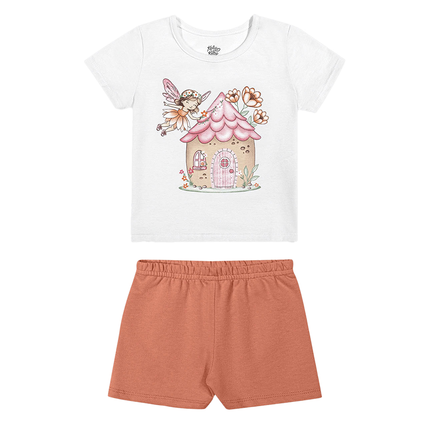 Conjunto Infantil Kely Kety Blusa Estampa Fada e Shorts