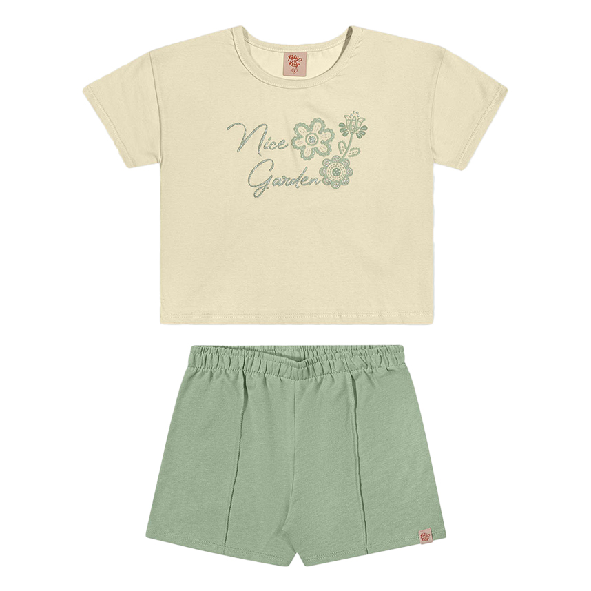 Conjunto Juvenil Kely Kety Blusa Estampa Glitter e Shorts