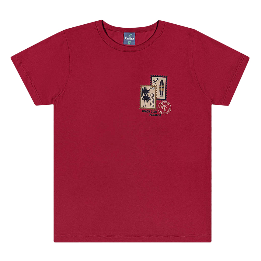 Camiseta Infantil Rei Rex Manga Curta Estampada nas Costas