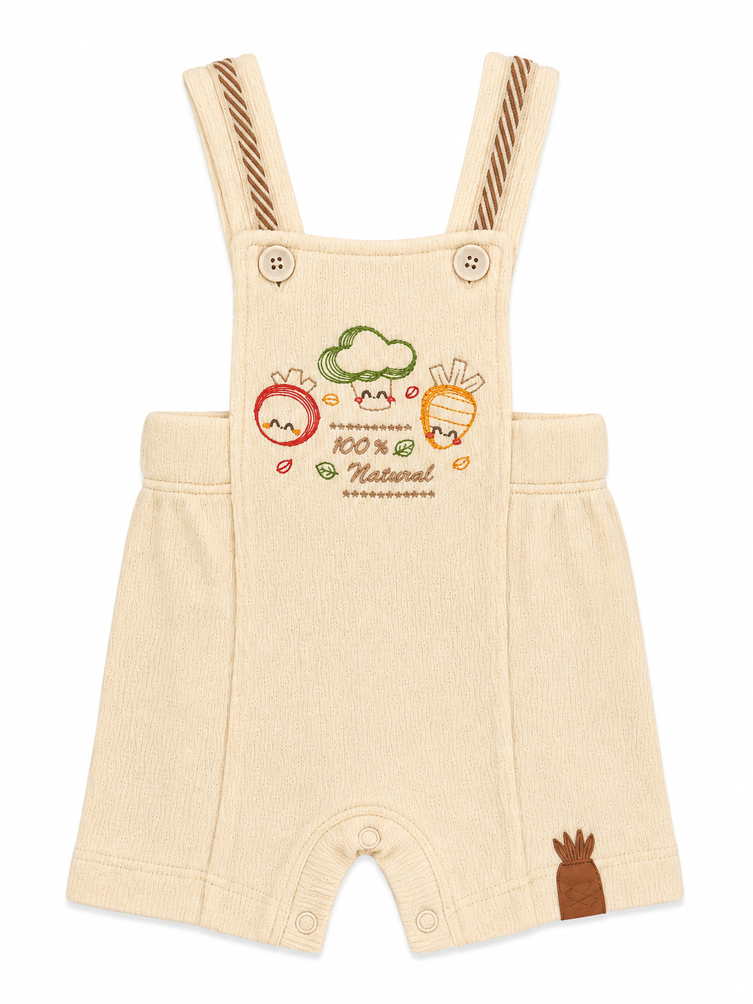 Macacão Curto Bebê Presente De Anjo Bordado Vegetais 2 Peças Macacão Curto Bebê Presente De Anjo Bordado Vegetais 2 Peças
