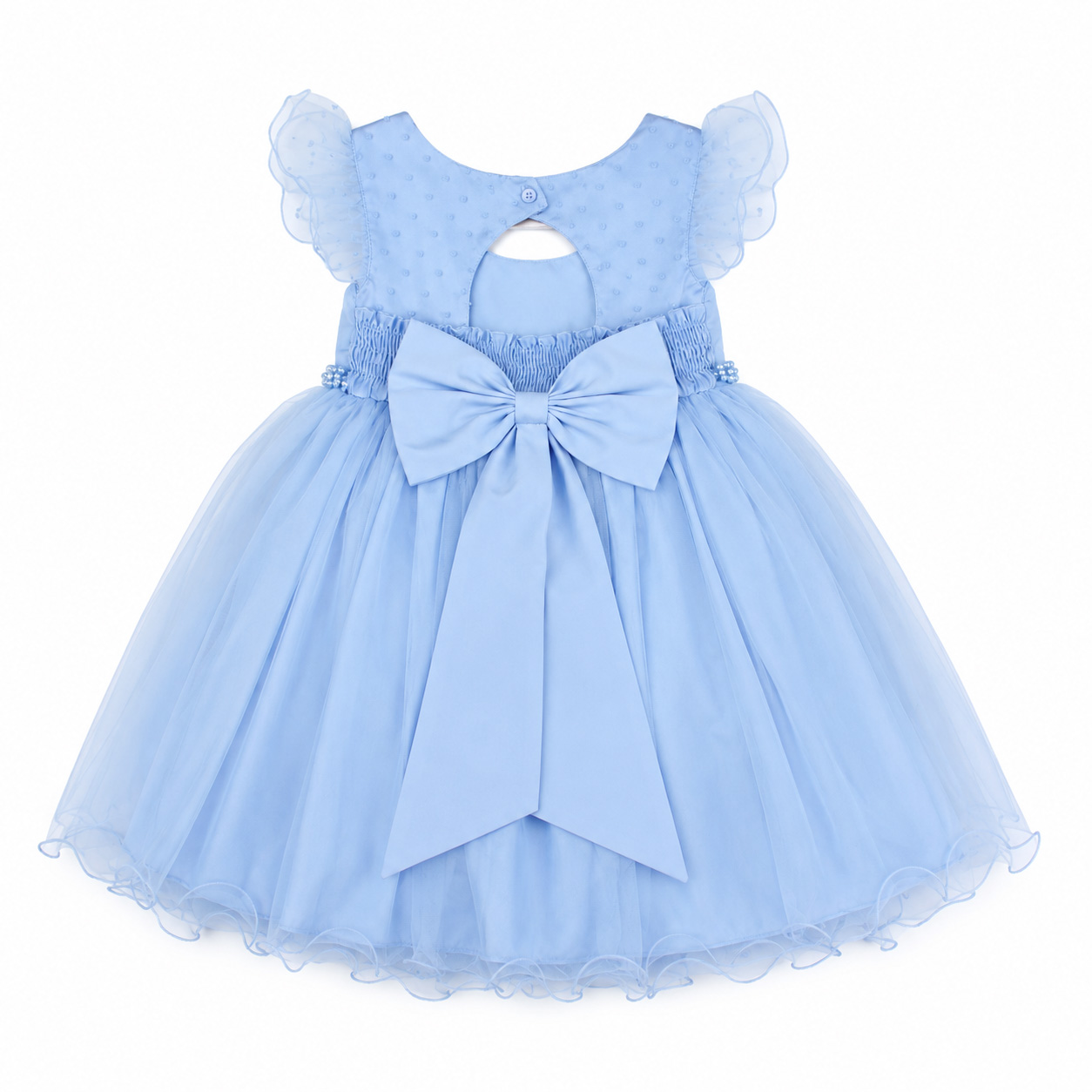 Vestido Infantil Menina Bonita Com Pérolas e Tule