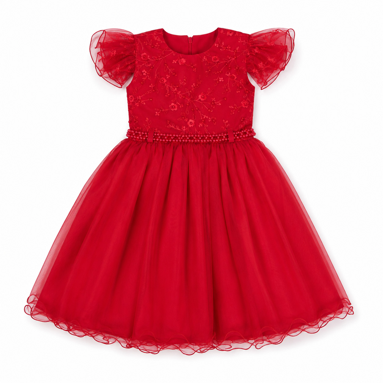 Vestido Infantil Menina Bonita Bordado Floral