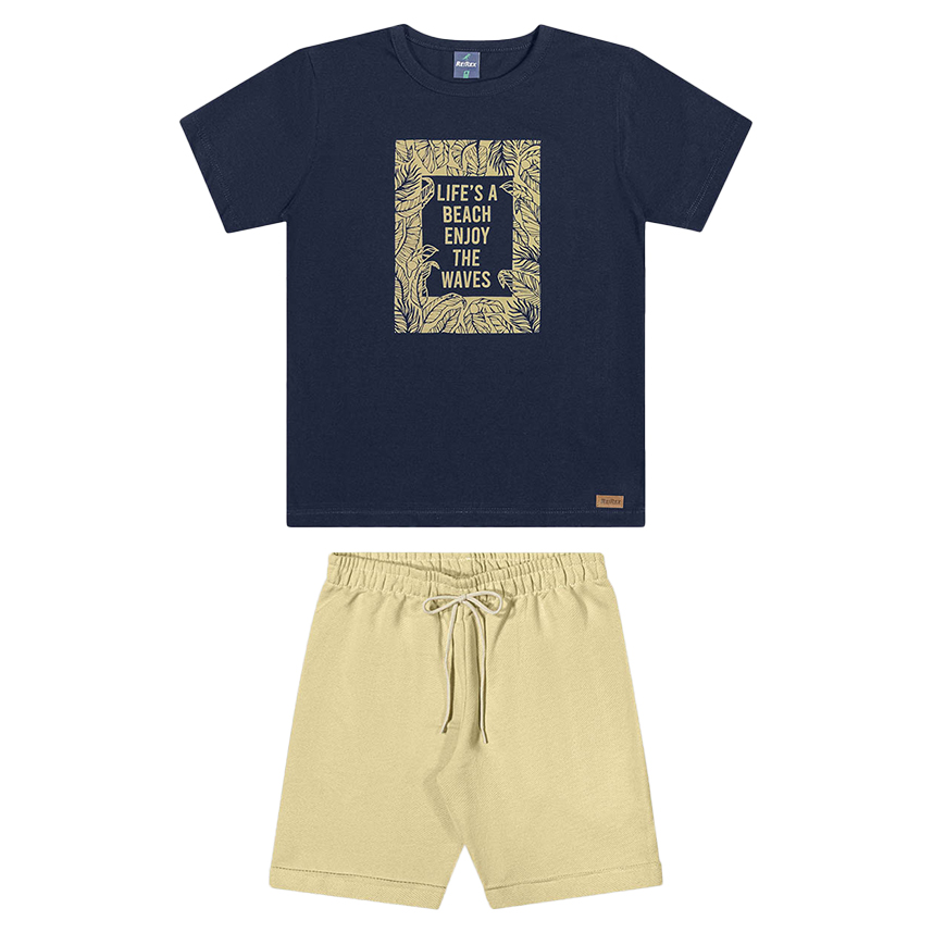 Conjunto Infantil Rei Rex Camiseta Estampada e Bermuda