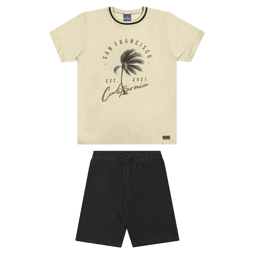Conjunto Infantil Rei Rex Camiseta California e Bermuda