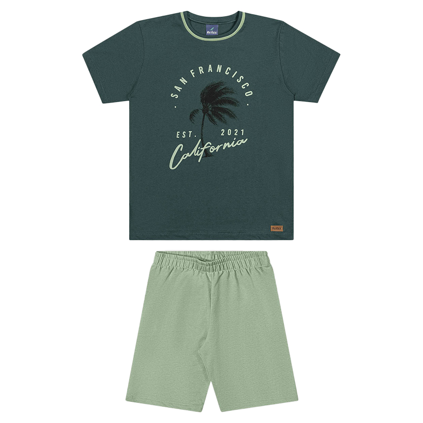 Conjunto Infantil Rei Rex Camiseta California e Bermuda Conjunto Infantil Rei Rex Camiseta California e Bermuda
