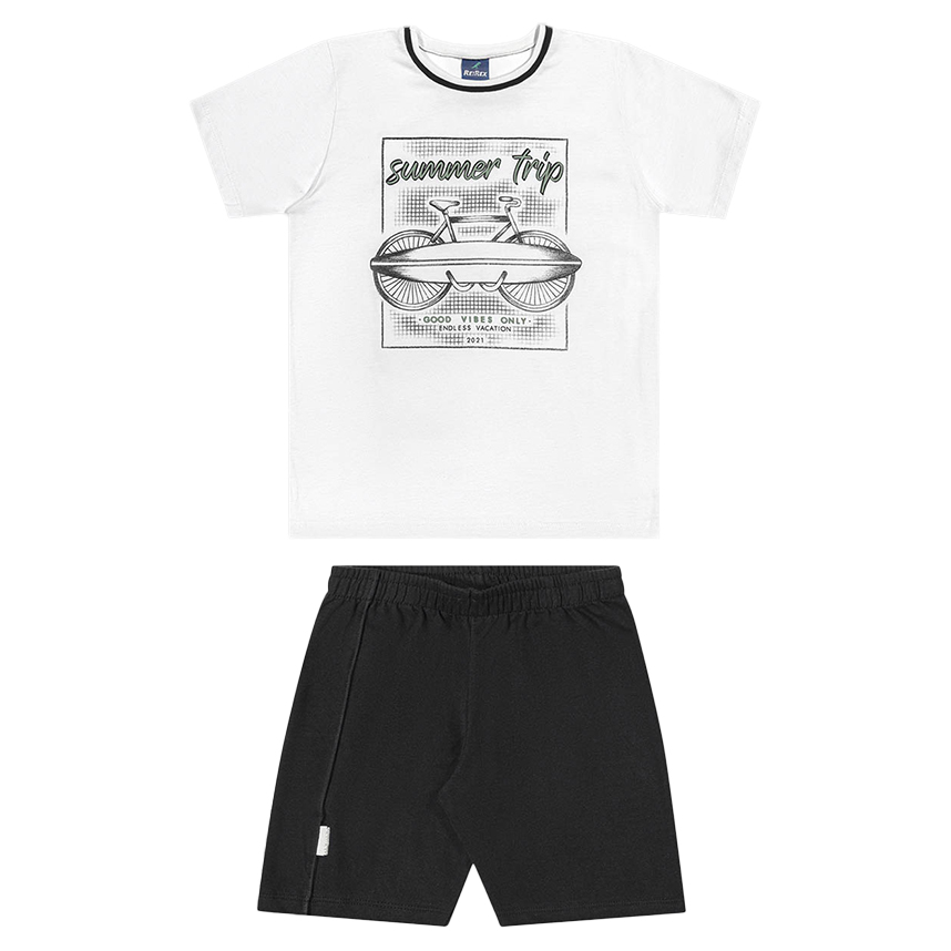 Conjunto Juvenil Rei Rex Camiseta Estampa Summer e Bermuda Conjunto Juvenil Rei Rex Camiseta Estampa Summer e Bermuda