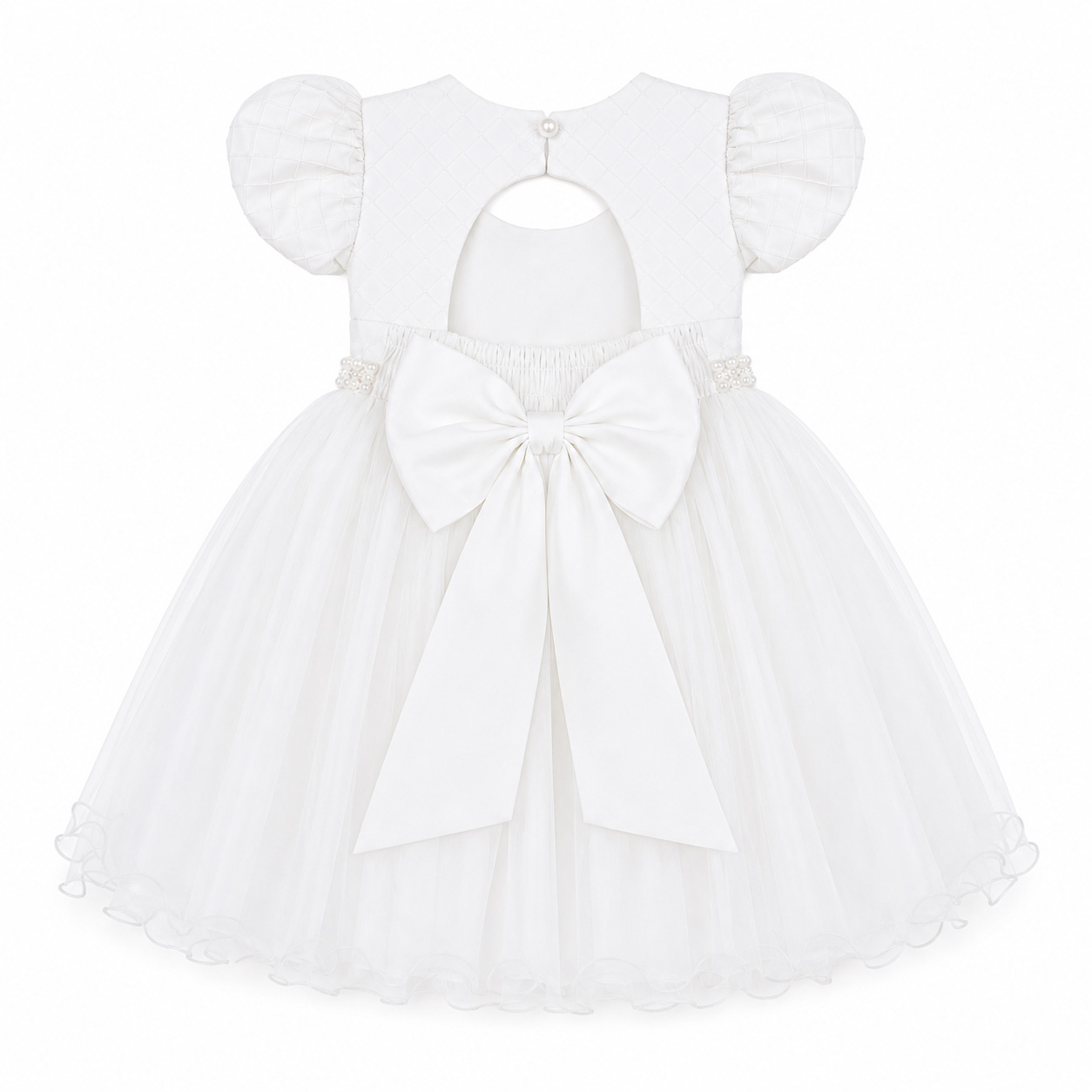 Vestido Infantil Menina Bonita Bordado Com Pérolas e Tule