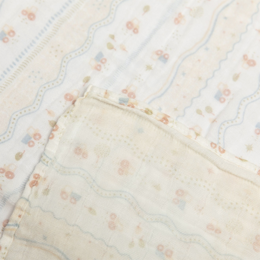 Cueiro Swaddle Bebê Papi Encantos Estampa Trator 3 Peças