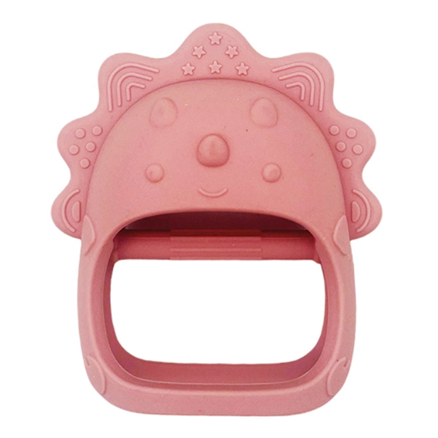 Mordedor Bebê Pais e Filhos Luvinha Dinossauro Rosa