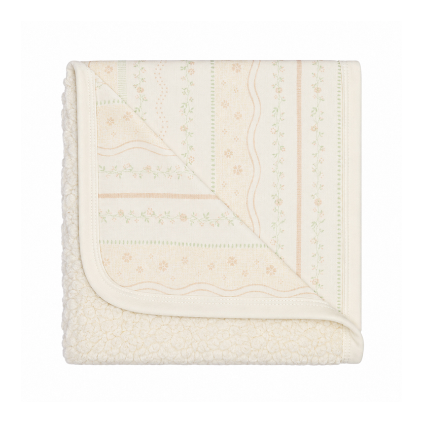 Cobertor Bebê Sherpa Com Soft Papi Encanto Estampa Flores