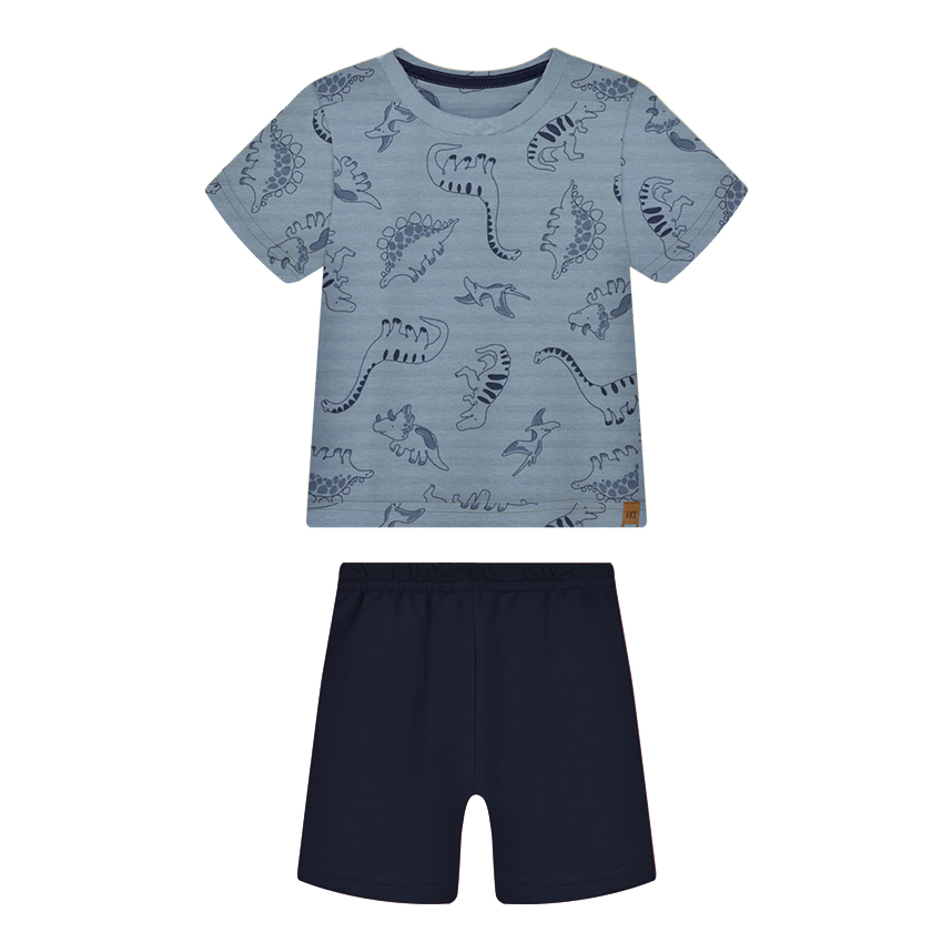 Conjunto Bebê Alakazoo Camiseta Estampa Dino E Bermuda