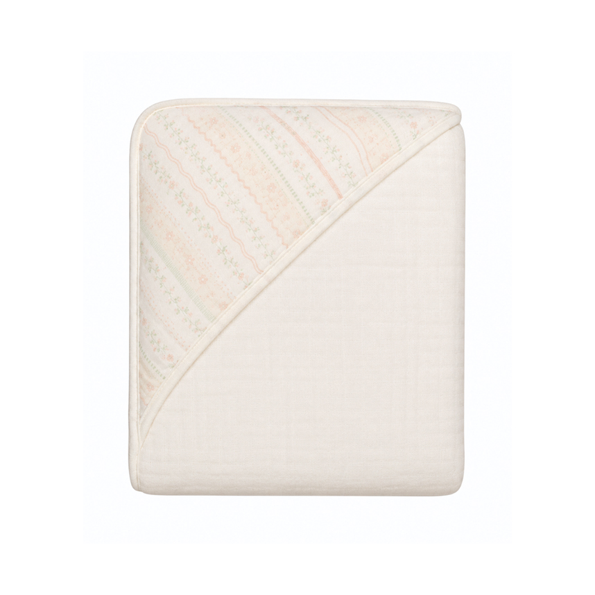 Toalha Fralda Soft Com Capuz Papi Encantos Estampa  Flores
