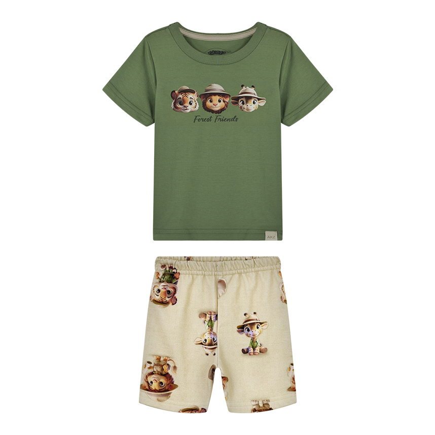Conjunto Bebê Alakazoo Camiseta Estampada E Bermuda