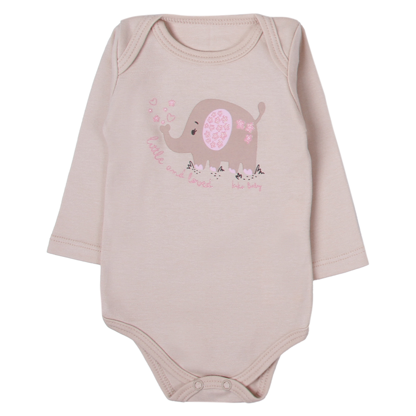 Kit Body Bebê Kiko Baby Manga Longa Estampa Safari 3 Peças