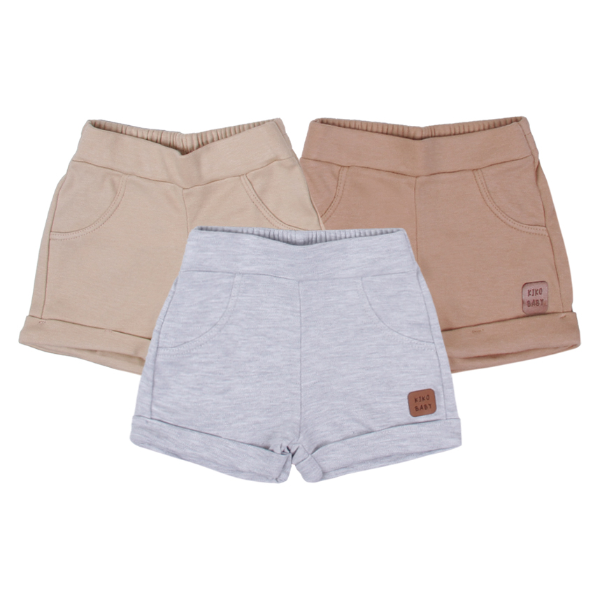 Kit Bermuda Bebê Kiko Baby Liso 3 Peças