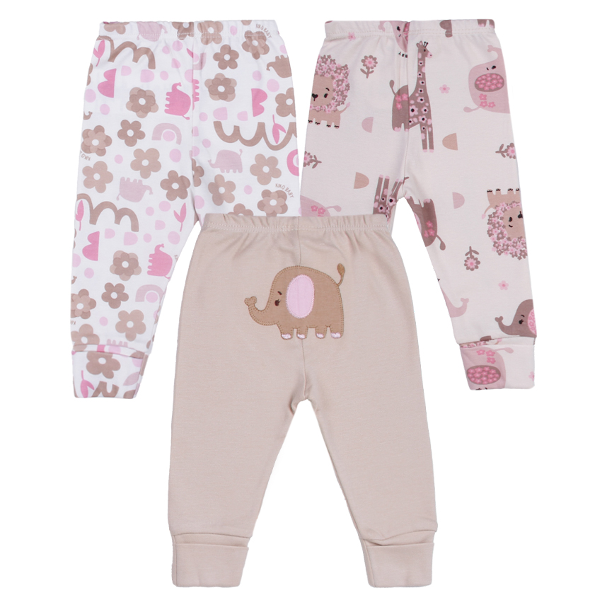 Kit Mijão Bebê Kiko Baby Estampa Safari e Flores 3 Peças