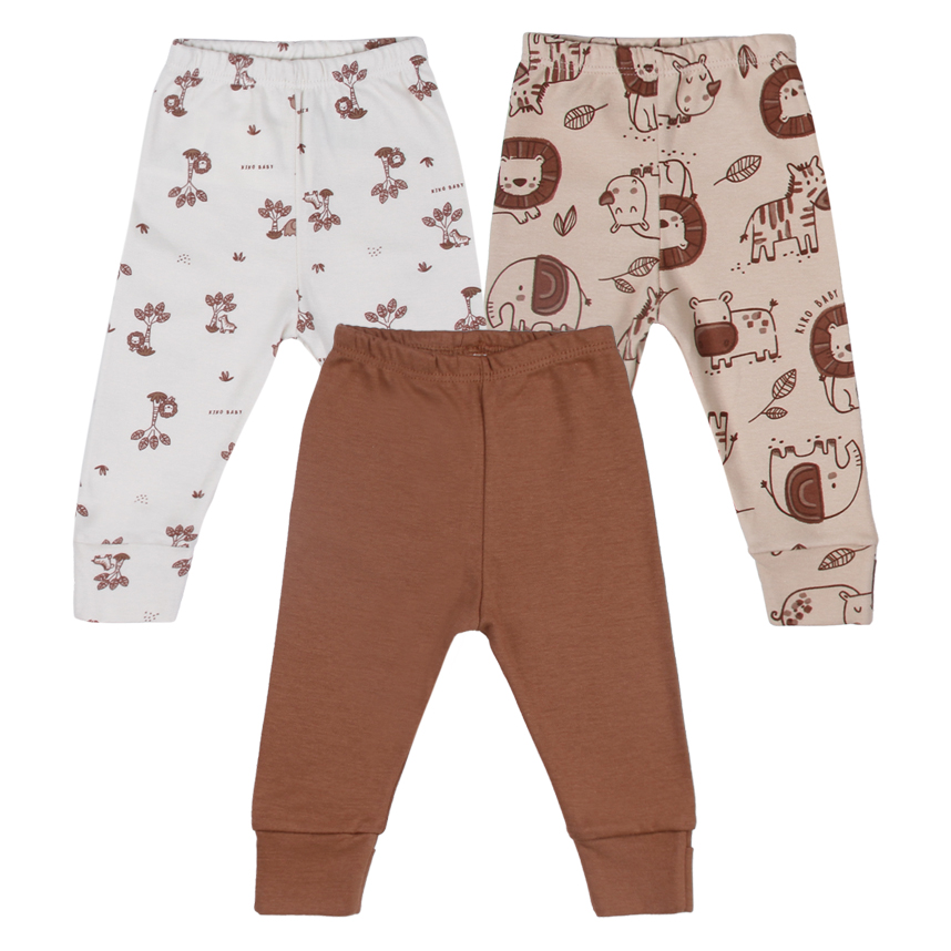 Kit Mijão Bebê Kiko Baby Estampa Safari 3 Peças