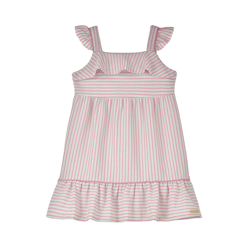 Vestido Infantil Alakazoo Regata Listrado Babado