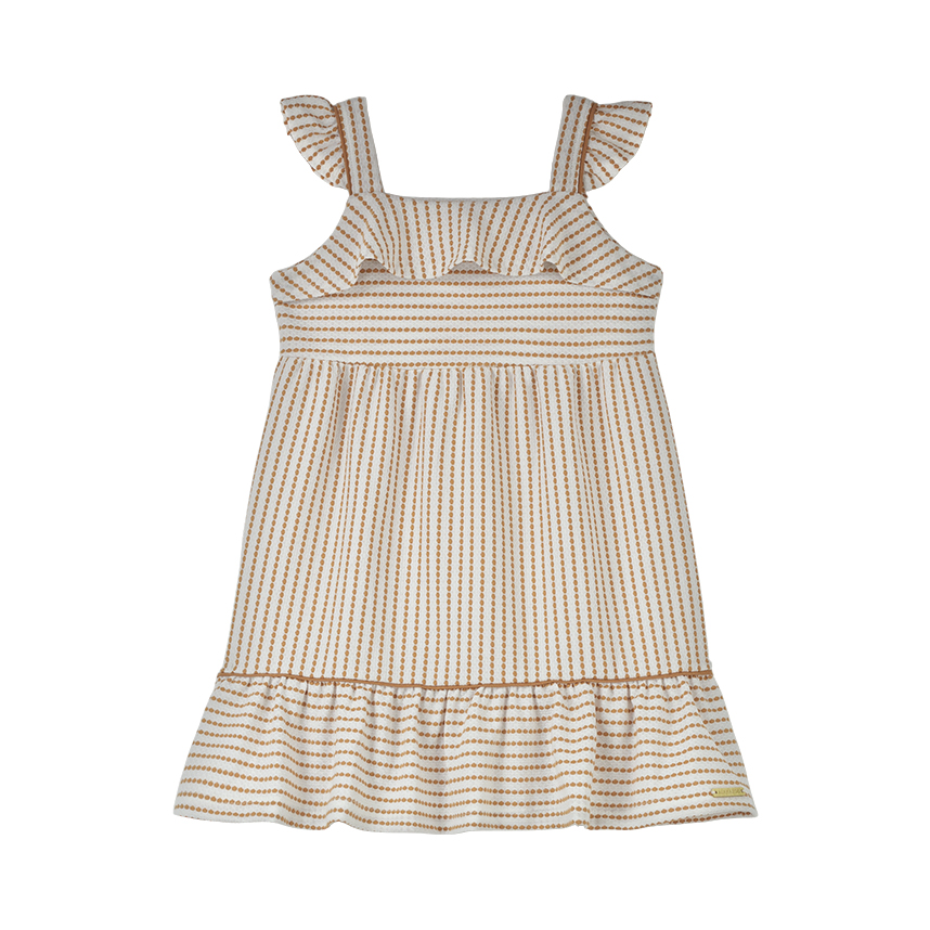 Vestido Infantil Alakazoo Regata Listrado Babado