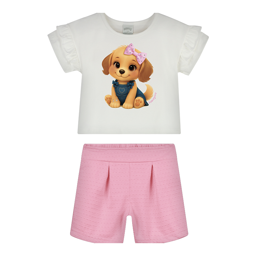 Conjunto Infantil Alakazoo Blusa Estampada E Short