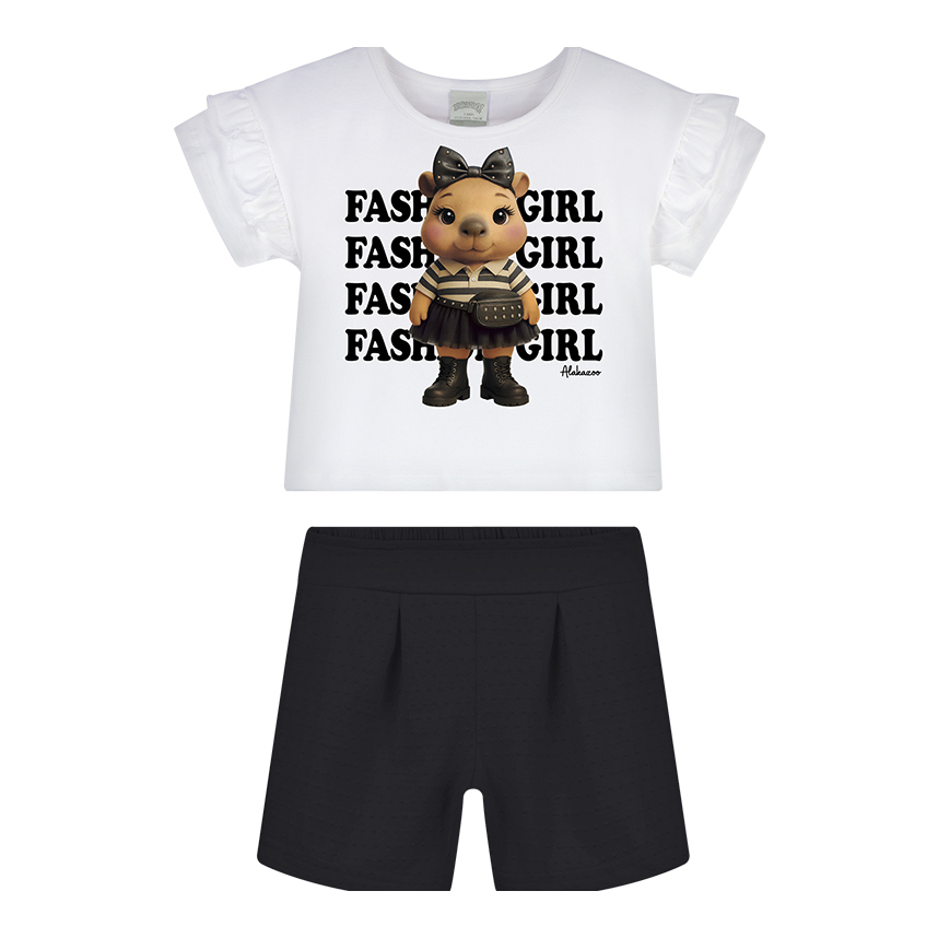 Conjunto Infantil Alakazoo Blusa Estampada E Short