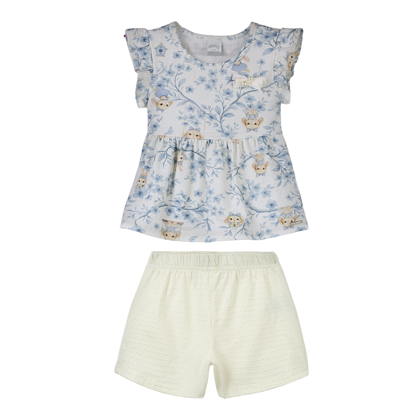Conjunto Infantil Alakazoo Blusa Estampa Coelho E Short Conjunto Infantil Alakazoo Blusa Estampa Coelho E Short
