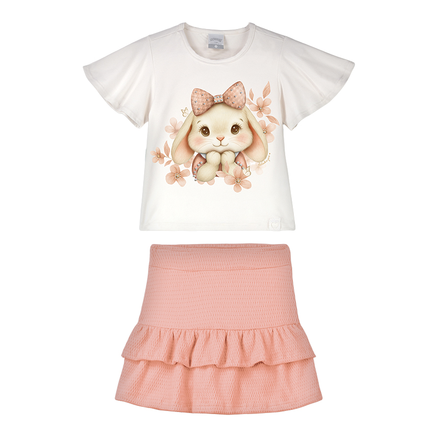 Conjunto Infantil Alakazoo Blusa Estampada E Short Saia Conjunto Infantil Alakazoo Blusa Estampada E Short Saia